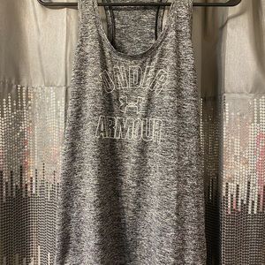 Under Armour racerback tank top, gray, pet friendly home, good condition